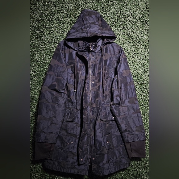 Women's Black And Blue Hooded Jacket - Picture 5 of 7